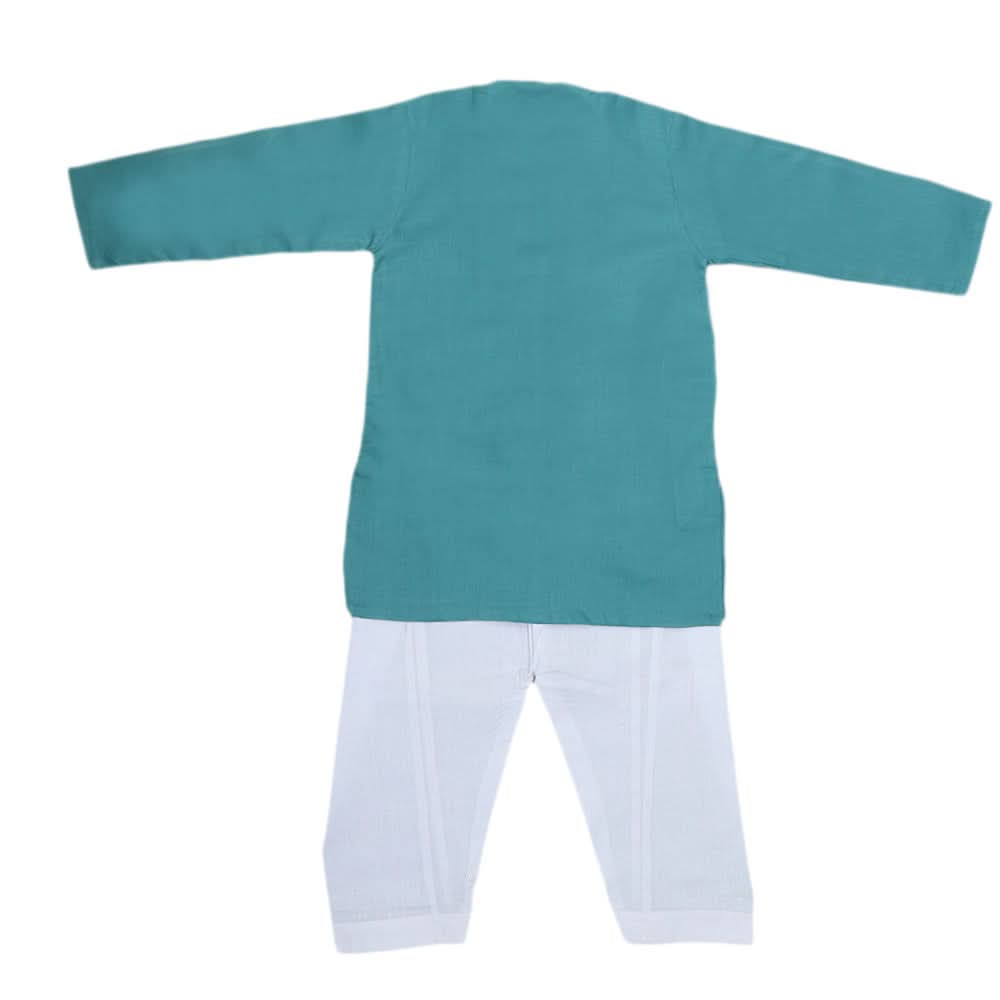 Boys Embroidered Kurta Shalwar Suit - Sea Green, Kids, Boys Shalwar Kameez, Chase Value, Chase Value