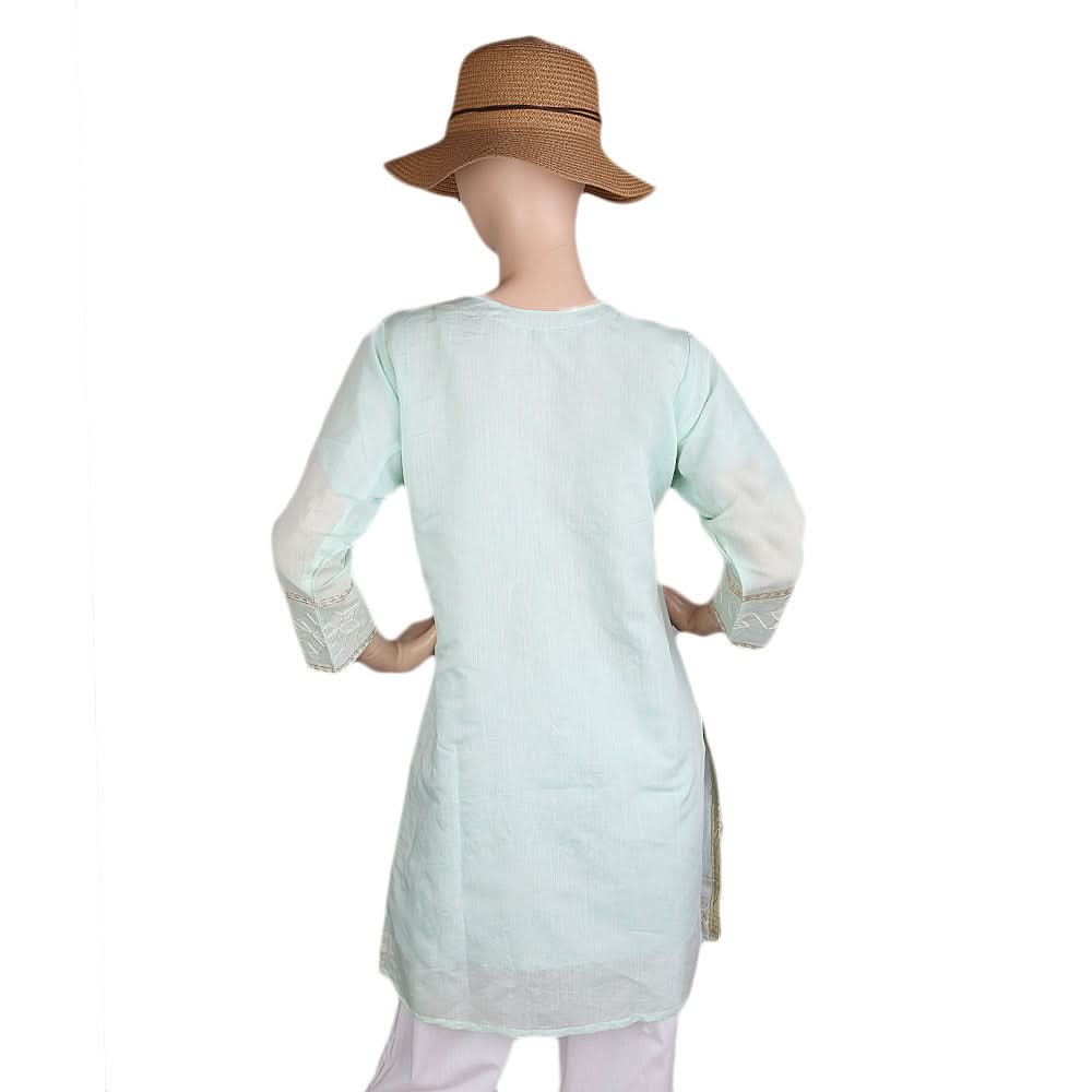 Women's Fancy Embroidered Kurti - Cyan, Women, Ready Kurtis, Chase Value, Chase Value