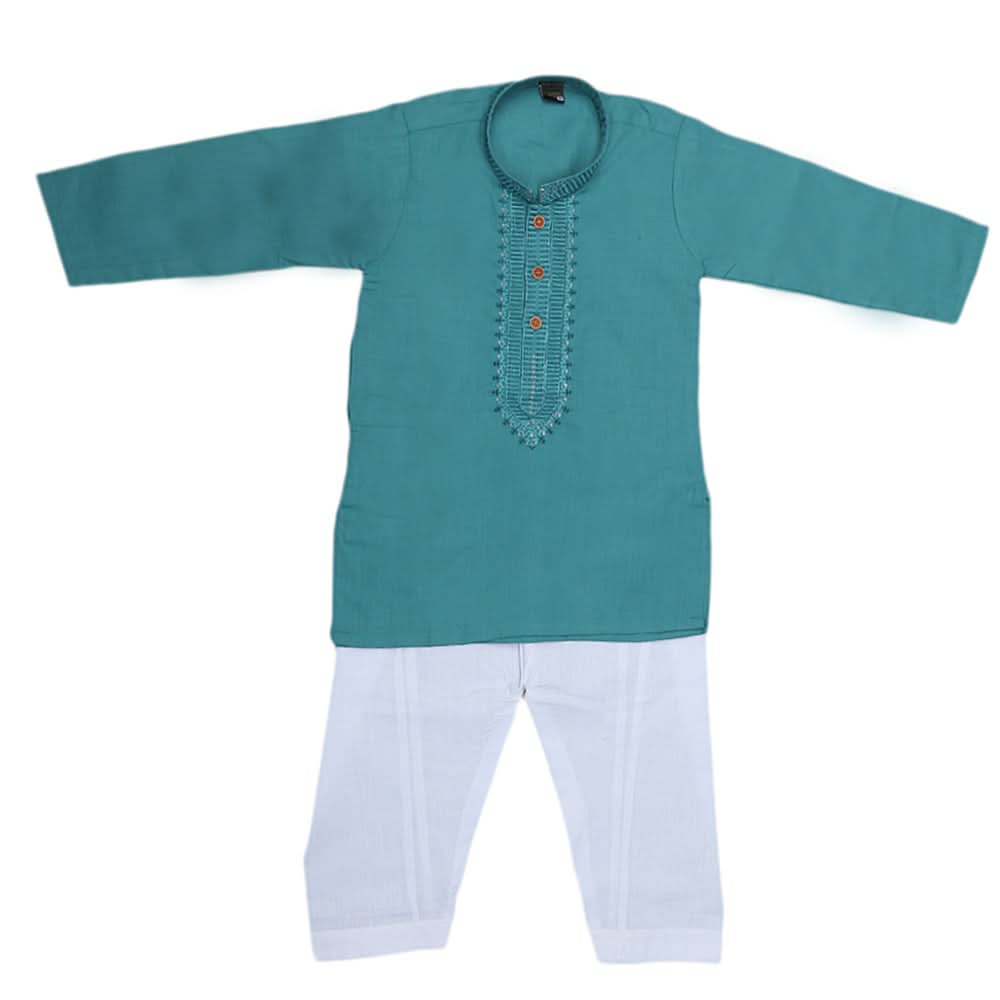 Boys Embroidered Kurta Shalwar Suit - Sea Green, Kids Clothes & Accessories, Chase Value, Chase Value