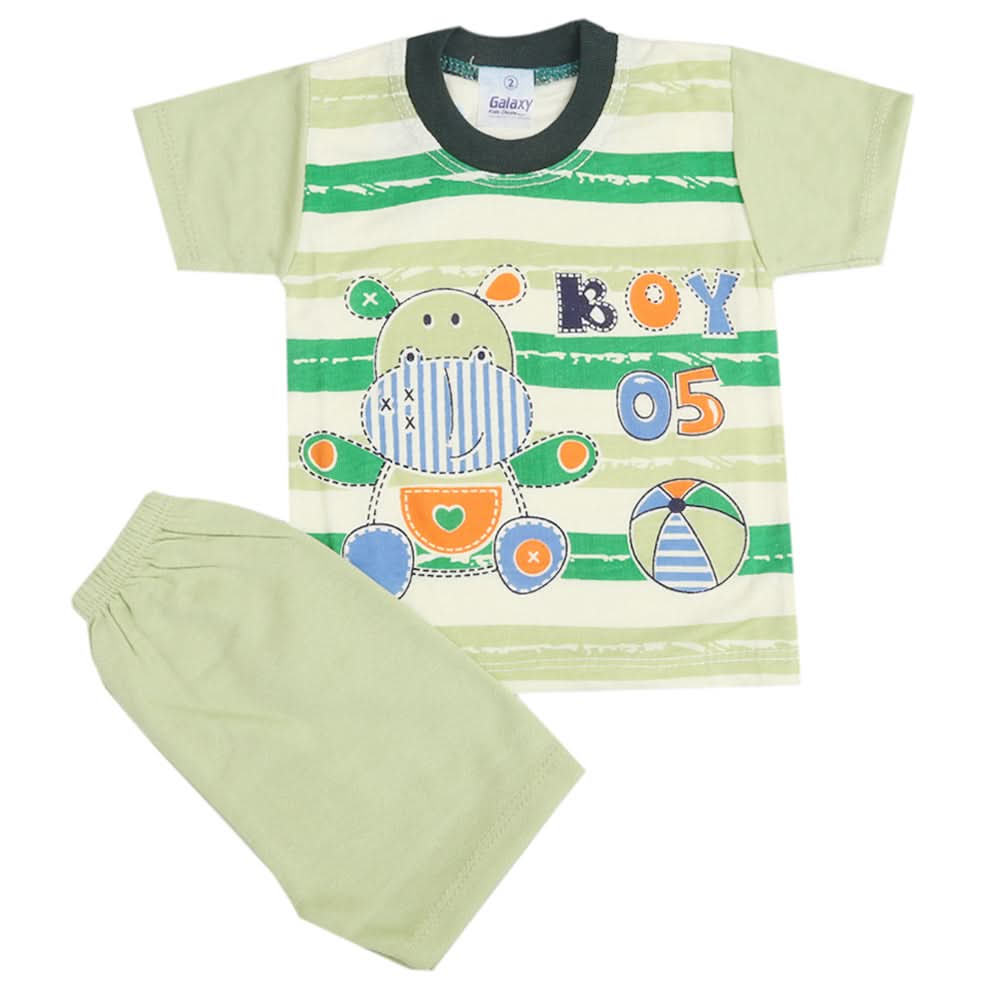 Newborn Boys Half Sleeves Suit - Green, Kids, New Born Boys Sets And Suits, Chase Value, Chase Value