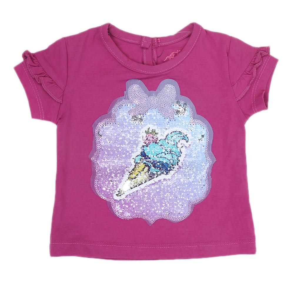Newborn Girl Half Sleeves T-Shirt - Purple, Kids, NB Girls T-Shirts, Chase Value, Chase Value
