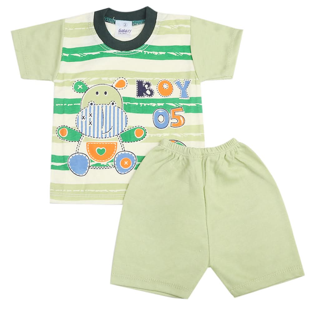 Newborn Boys Half Sleeves Suit - Green, Kids, New Born Boys Sets And Suits, Chase Value, Chase Value