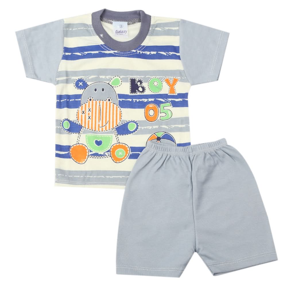Newborn Boys Half Sleeves Suit - Royal Blue, Kids, New Born Boys Sets And Suits, Chase Value, Chase Value