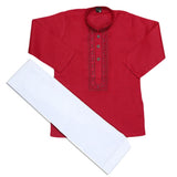 Boys Embroidered Kurta Shalwar Suit - Maroon, Kids Clothes & Accessories, Chase Value, Chase Value