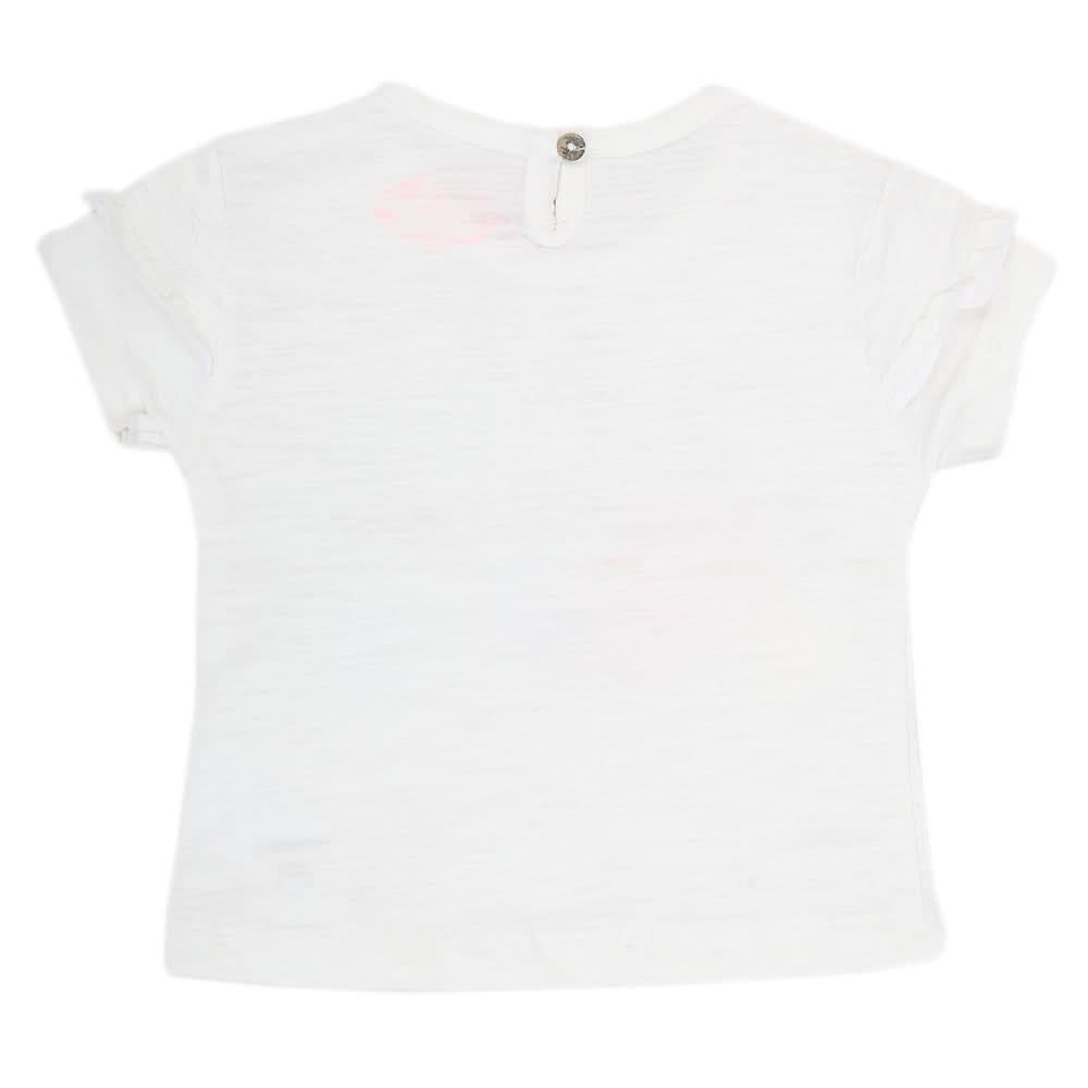 Newborn Girl Half Sleeves T-Shirt - White, Kids, NB Girls T-Shirts, Chase Value, Chase Value