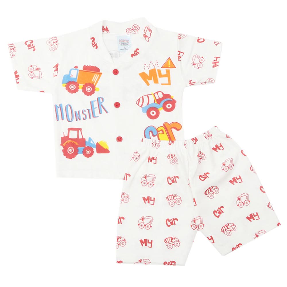 Newborn Boys Half Sleeves Suit - Red, Kids, New Born Boys Sets And Suits, Chase Value, Chase Value
