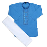 Boys Embroidered Kurta Shalwar Suit - Sky Blue, Kids Clothes & Accessories, Chase Value, Chase Value