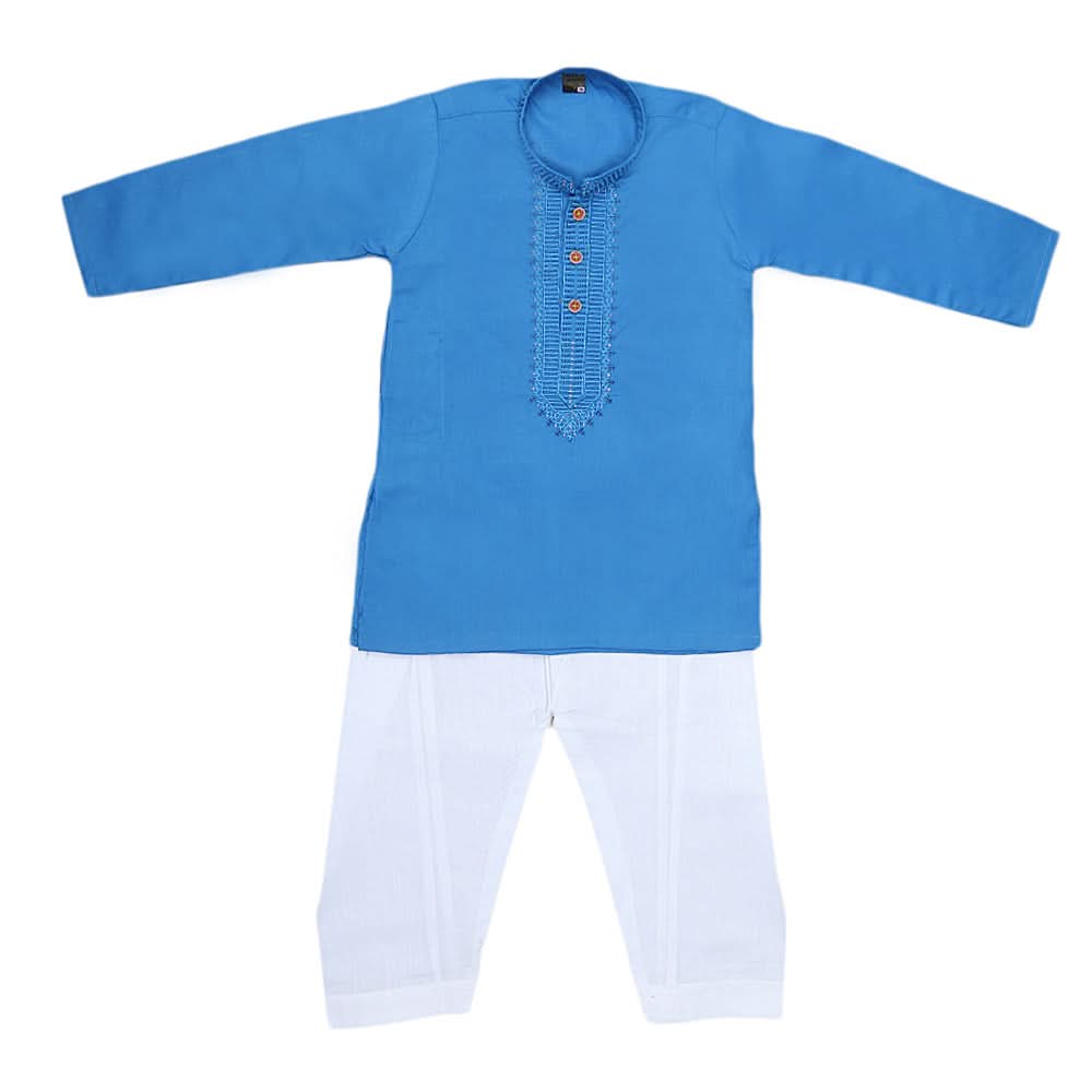 Boys Embroidered Kurta Shalwar Suit - Blue, Kids, Boys Shalwar Kameez, Chase Value, Chase Value