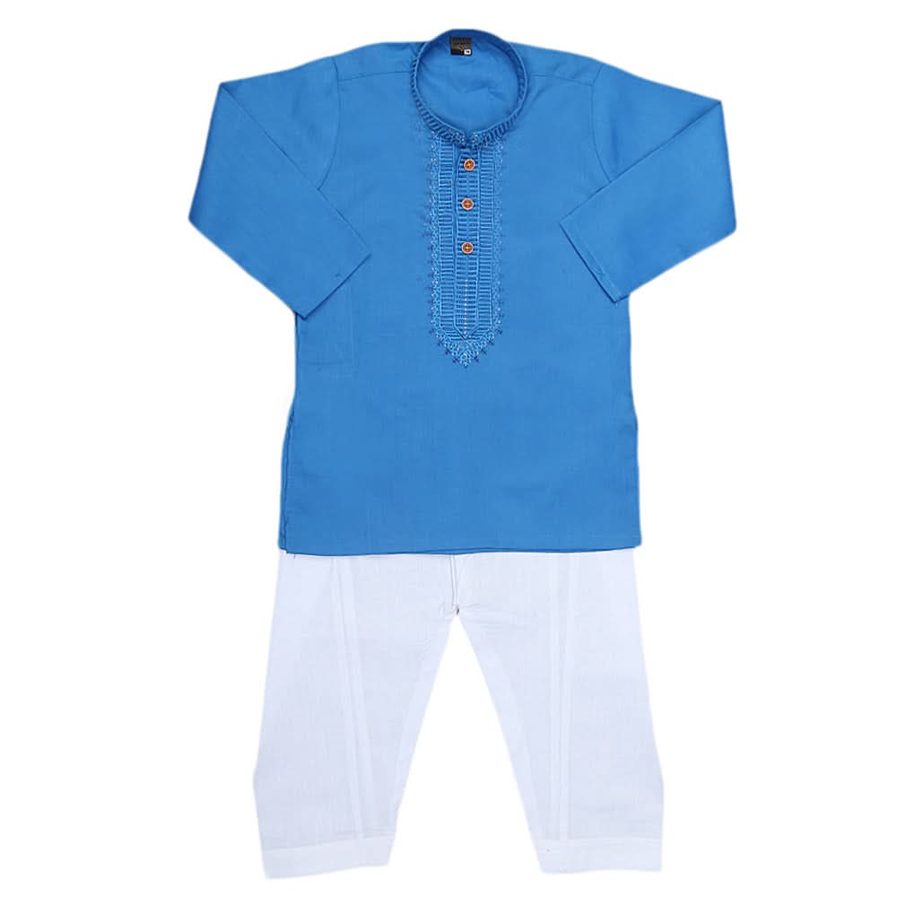 Boys Embroidered Kurta Shalwar Suit - Blue, Kids, Boys Shalwar Kameez, Chase Value, Chase Value