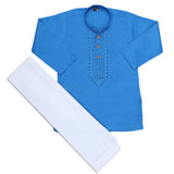 Boys Embroidered Kurta Shalwar Suit - Blue, Kids, Boys Shalwar Kameez, Chase Value, Chase Value
