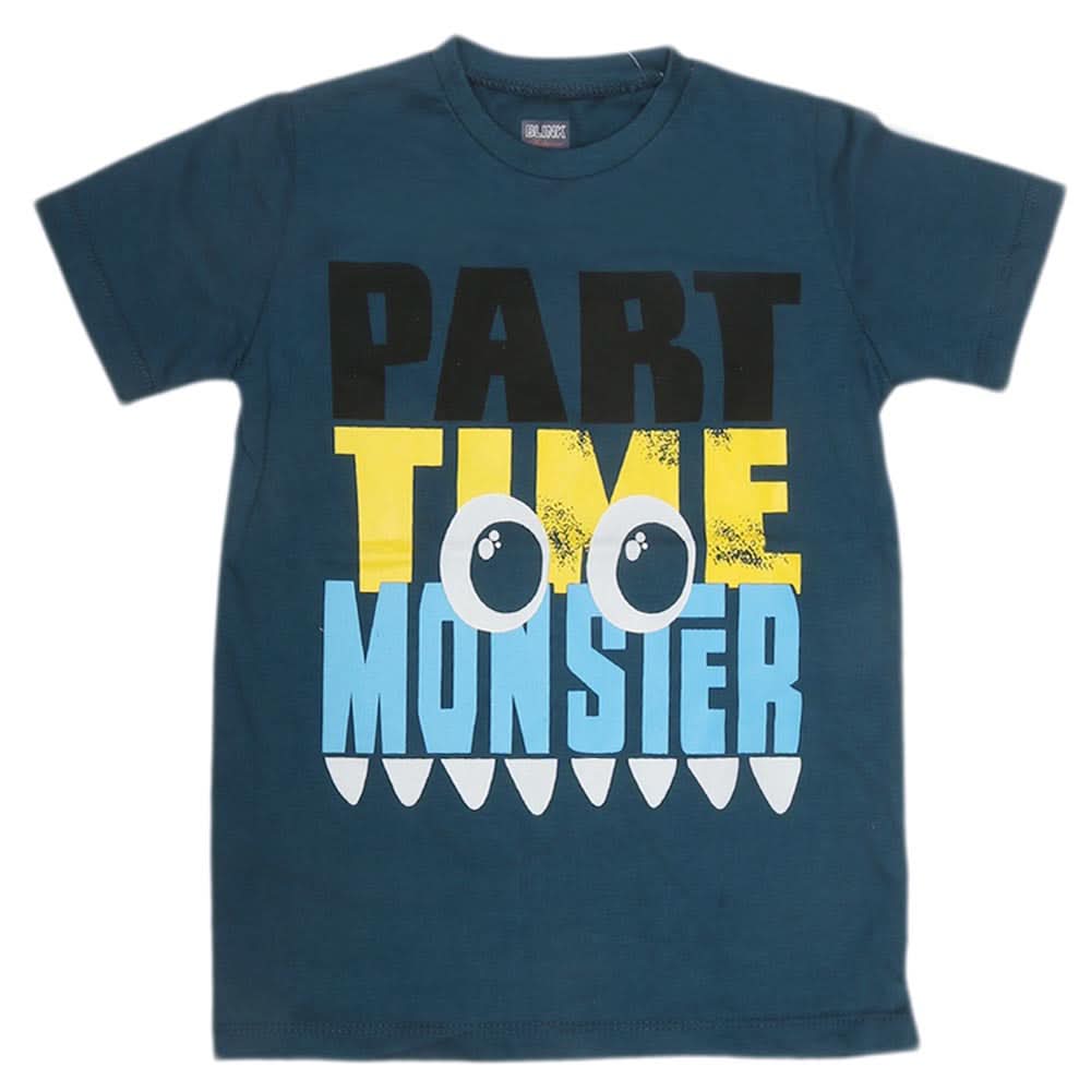 Boys Print T-Shirt - Mid Blue, Kids, Boys T-Shirts, Chase Value, Chase Value