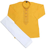 Boys Embroidered Kurta Shalwar Suit - Yellow, Kids, Boys Shalwar Kameez, Chase Value, Chase Value