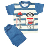 Newborn Boys Half Sleeves Suit - Steel Blue, Kids, New Born Boys Sets And Suits, Chase Value, Chase Value