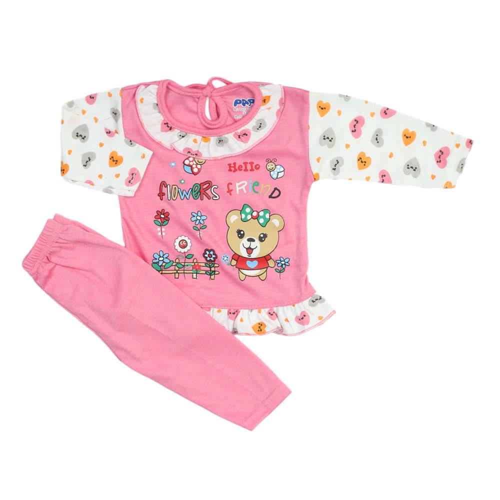 Newborn Girls Full Sleeves Suit - Pink, Newborn Girls Sets & Suits, Chase Value, Chase Value