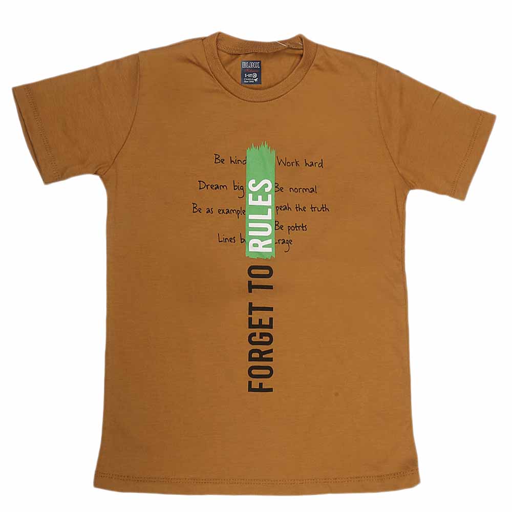 Boys Print T-Shirt - Mustard, Kids, Boys T-Shirts, Chase Value, Chase Value