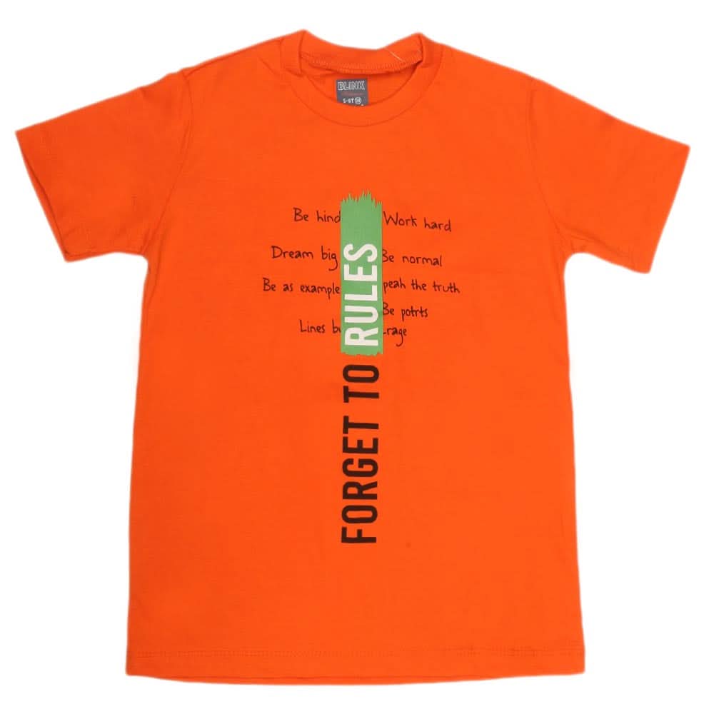 Boys Print T-Shirt - Orange, Kids, Boys T-Shirts, Chase Value, Chase Value