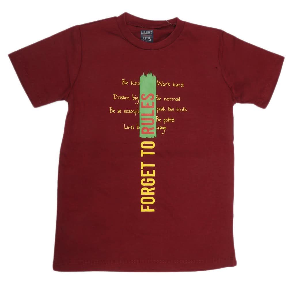 Boys Print T-Shirt - Maroon, Kids, Boys T-Shirts, Chase Value, Chase Value