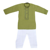 Boys Embroidered Kurta Shalwar Suit - Green, Kids, Boys Shalwar Kameez, Chase Value, Chase Value