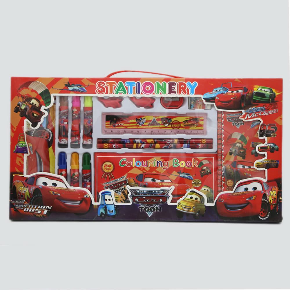 Stationary Set-Red Cars Toon, Kids, Pencil Boxes And Stationery Sets, Chase Value, Chase Value