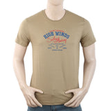 Men's Round Neck Half Sleeves T-Shirt - Beige, Men, T-Shirts And Polos, Chase Value, Chase Value