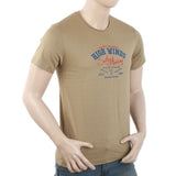 Men's Round Neck Half Sleeves T-Shirt - Beige, Men, T-Shirts And Polos, Chase Value, Chase Value
