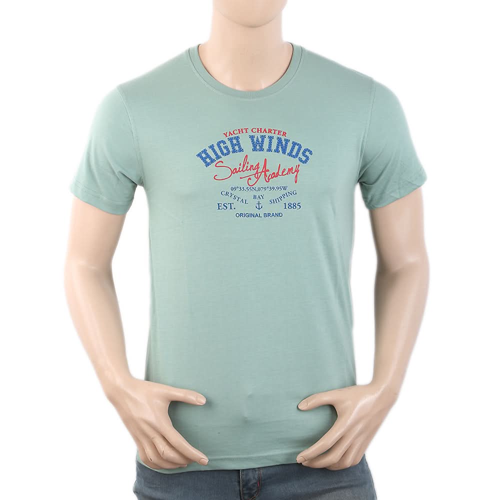 Men's Round Neck Half Sleeves T-Shirt - Sea Green, Men, T-Shirts And Polos, Chase Value, Chase Value