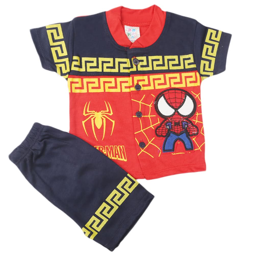 Newborn Boys Half Sleeves Suit - Red, Kids, New Born Boys Sets And Suits, Chase Value, Chase Value