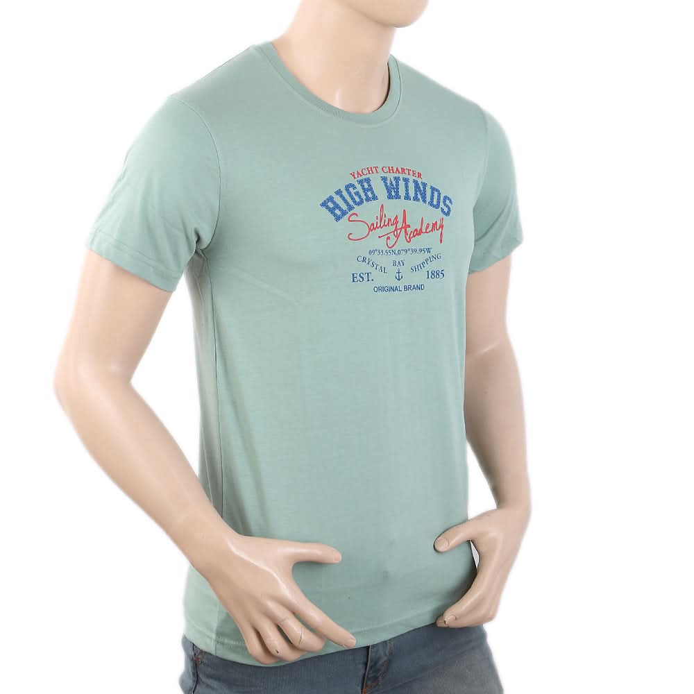 Men's Round Neck Half Sleeves T-Shirt - Sea Green, Men, T-Shirts And Polos, Chase Value, Chase Value