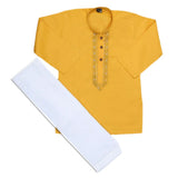 Boys Embroidered Kurta Shalwar Suit - Yellow, Kids, Boys Shalwar Kameez, Chase Value, Chase Value