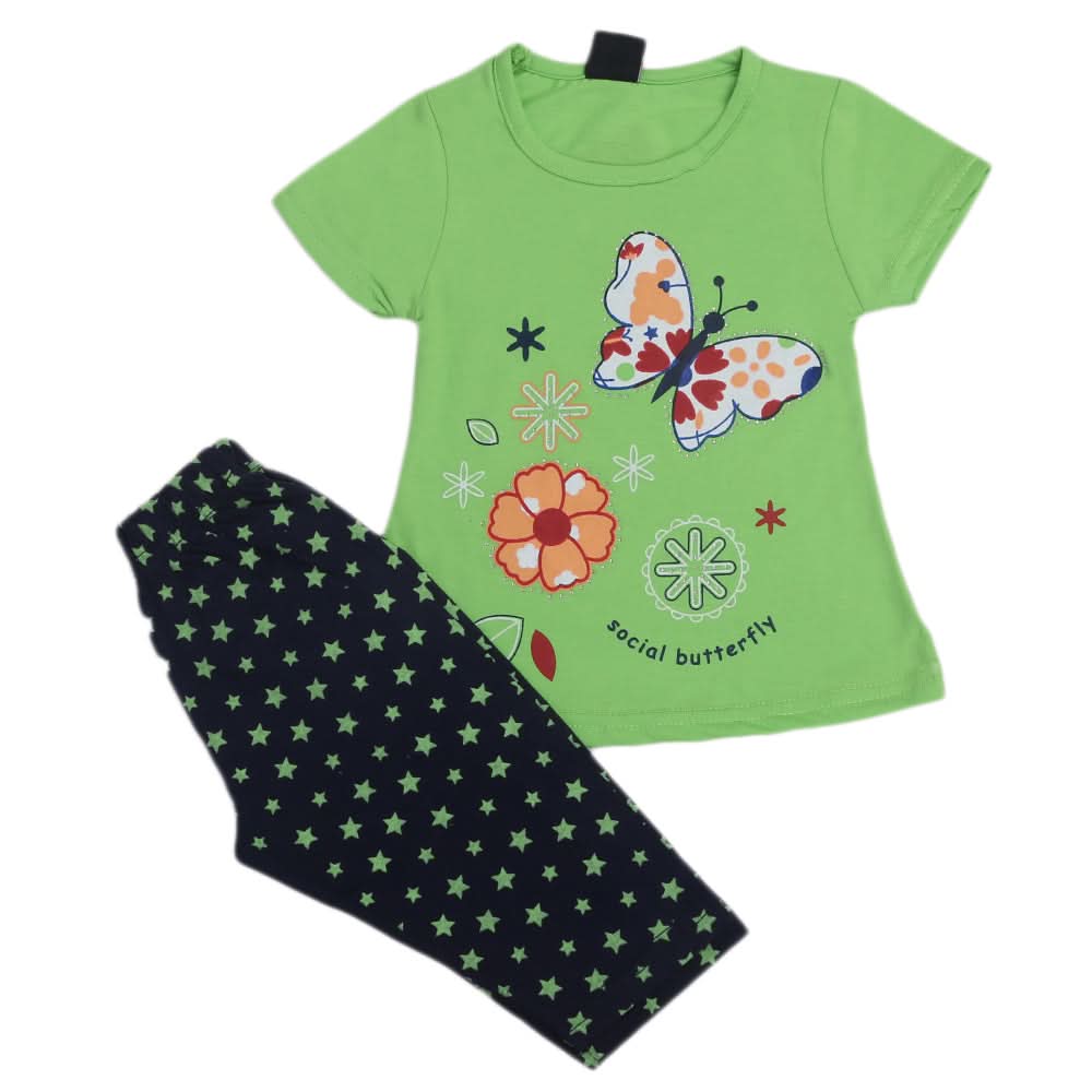 Girls Pajama Suit - Green, Kids, Girls Sets And Suits, Chase Value, Chase Value