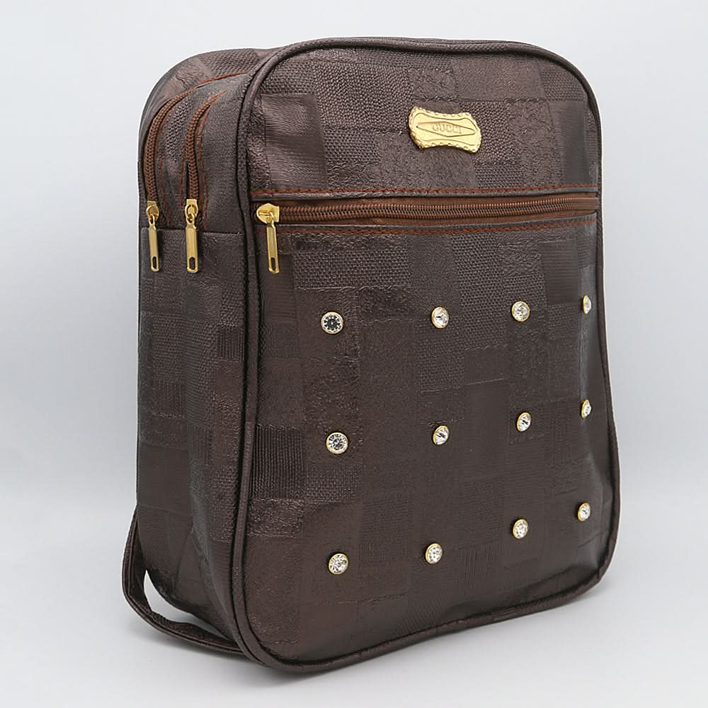Girls Backpack 6558 - Dark Brown, Kids, School And Laptop Bags, Chase Value, Chase Value