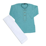 Boys Embroidered Kurta Shalwar Suit - Sea Green, Kids, Boys Shalwar Kameez, Chase Value, Chase Value