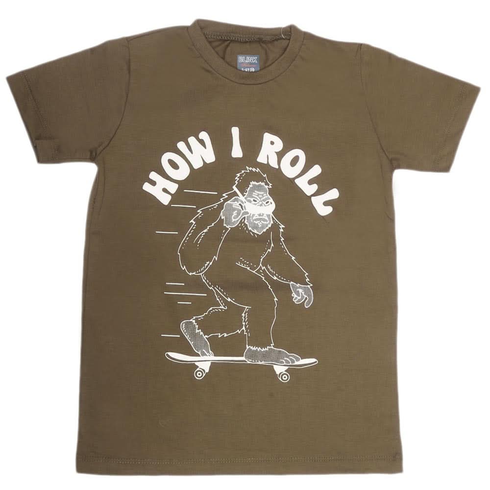 Boys Print T-Shirt - Dark Green, Kids, Boys T-Shirts, Chase Value, Chase Value