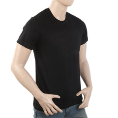 Men's Round Neck Half Sleeves T-Shirt - Black, Men, T-Shirts And Polos, Chase Value, Chase Value