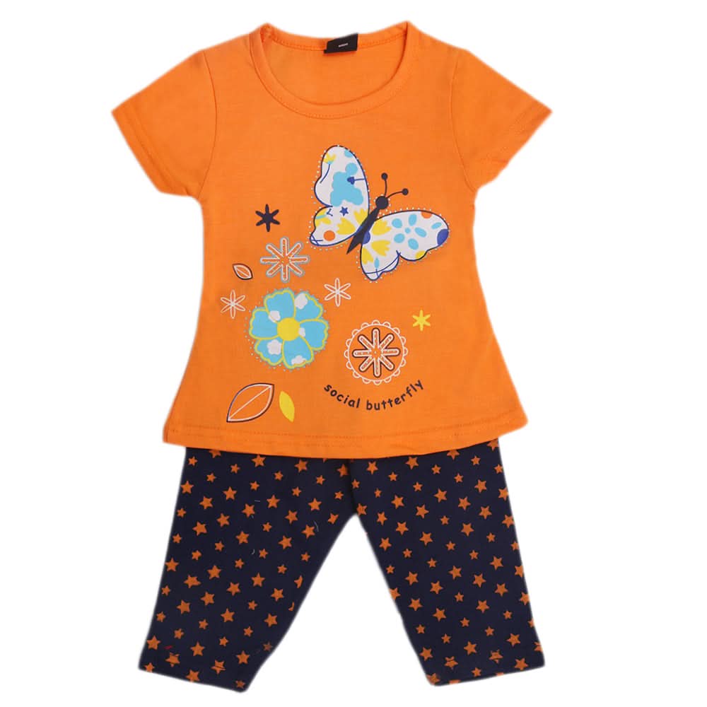 Girls Pajama Suit - Orange, Kids, Girls Sets And Suits, Chase Value, Chase Value