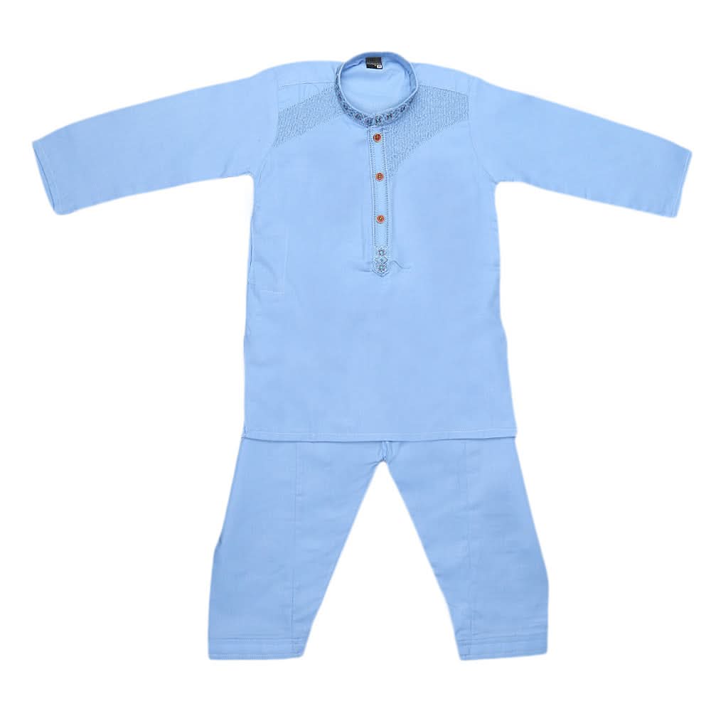 Boys Embroidered Kurta Shalwar Suit - Blue, Kids, Boys Shalwar Kameez, Chase Value, Chase Value