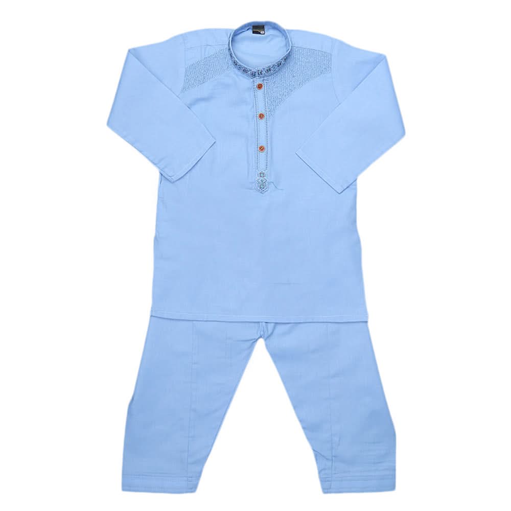 Boys Embroidered Kurta Shalwar Suit - Blue, Kids, Boys Shalwar Kameez, Chase Value, Chase Value