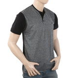 Men's Half Sleeves Placket T-Shirt - Grey, Men, T-Shirts And Polos, Chase Value, Chase Value