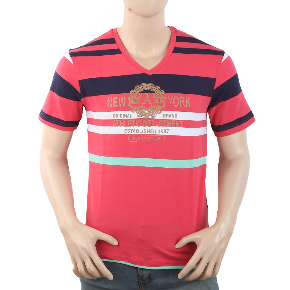 Men's Half Sleeves Placket T-Shirt - Pink, Men, T-Shirts And Polos, Chase Value, Chase Value