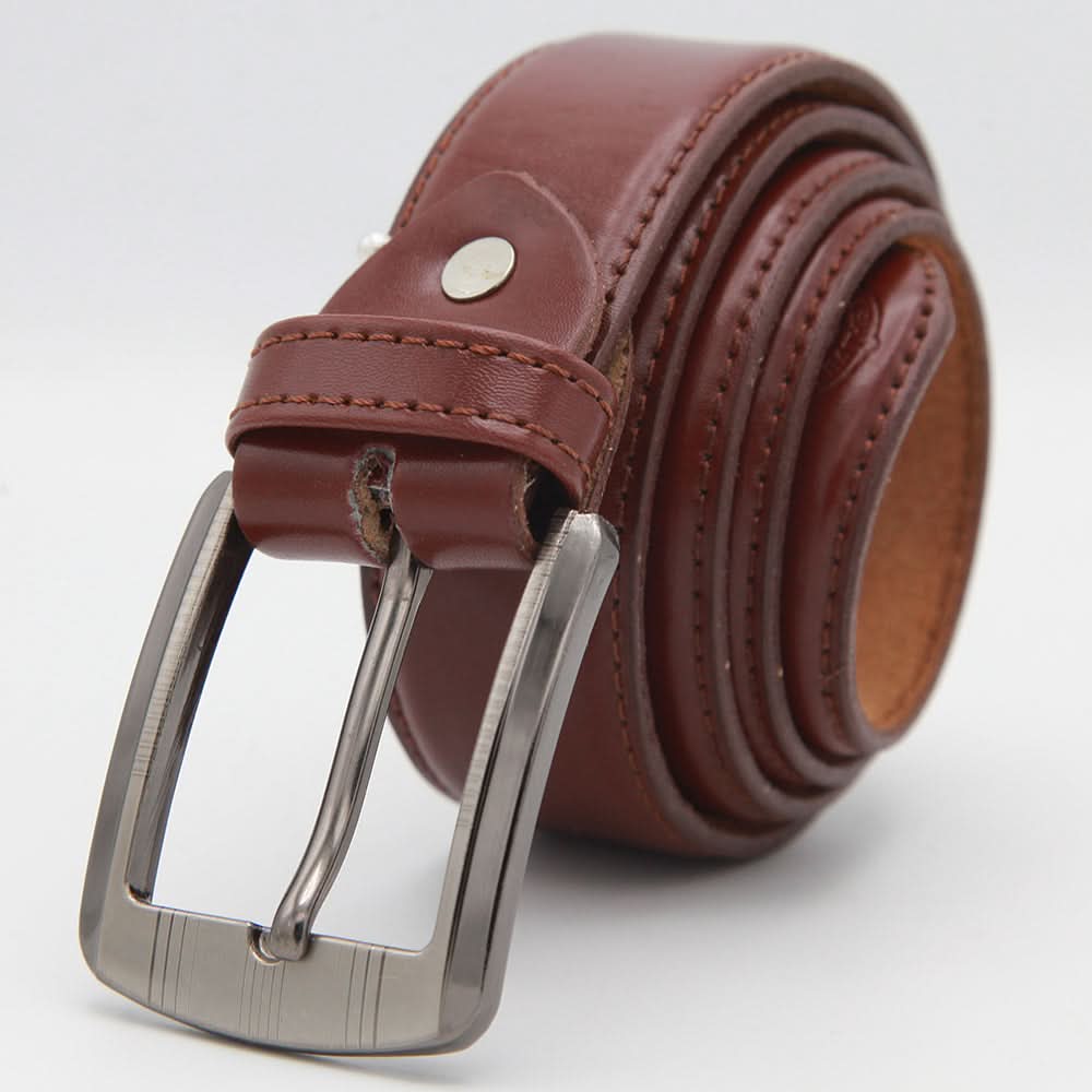 Men's Leather D-Stitch Belt - Mustard, Men, Belt, Chase Value, Chase Value