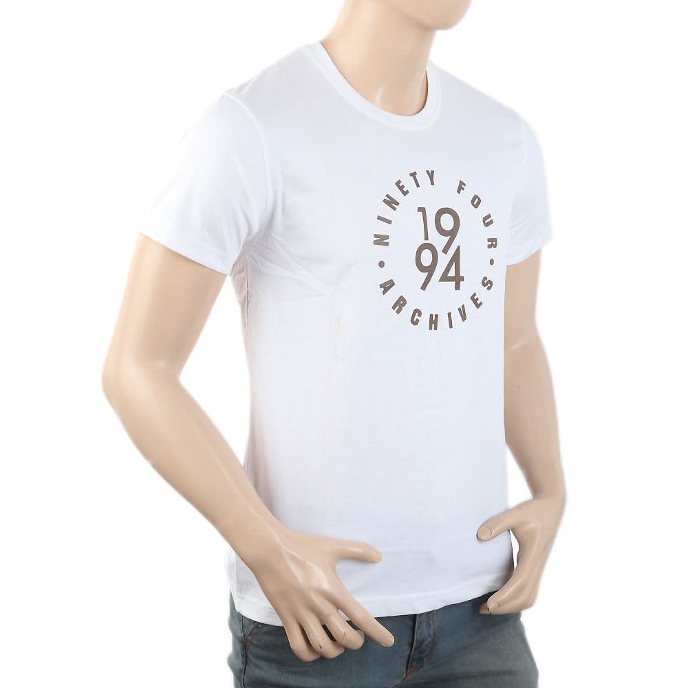 Men's Round Neck Half Sleeves T-Shirt - White, Men, T-Shirts And Polos, Chase Value, Chase Value