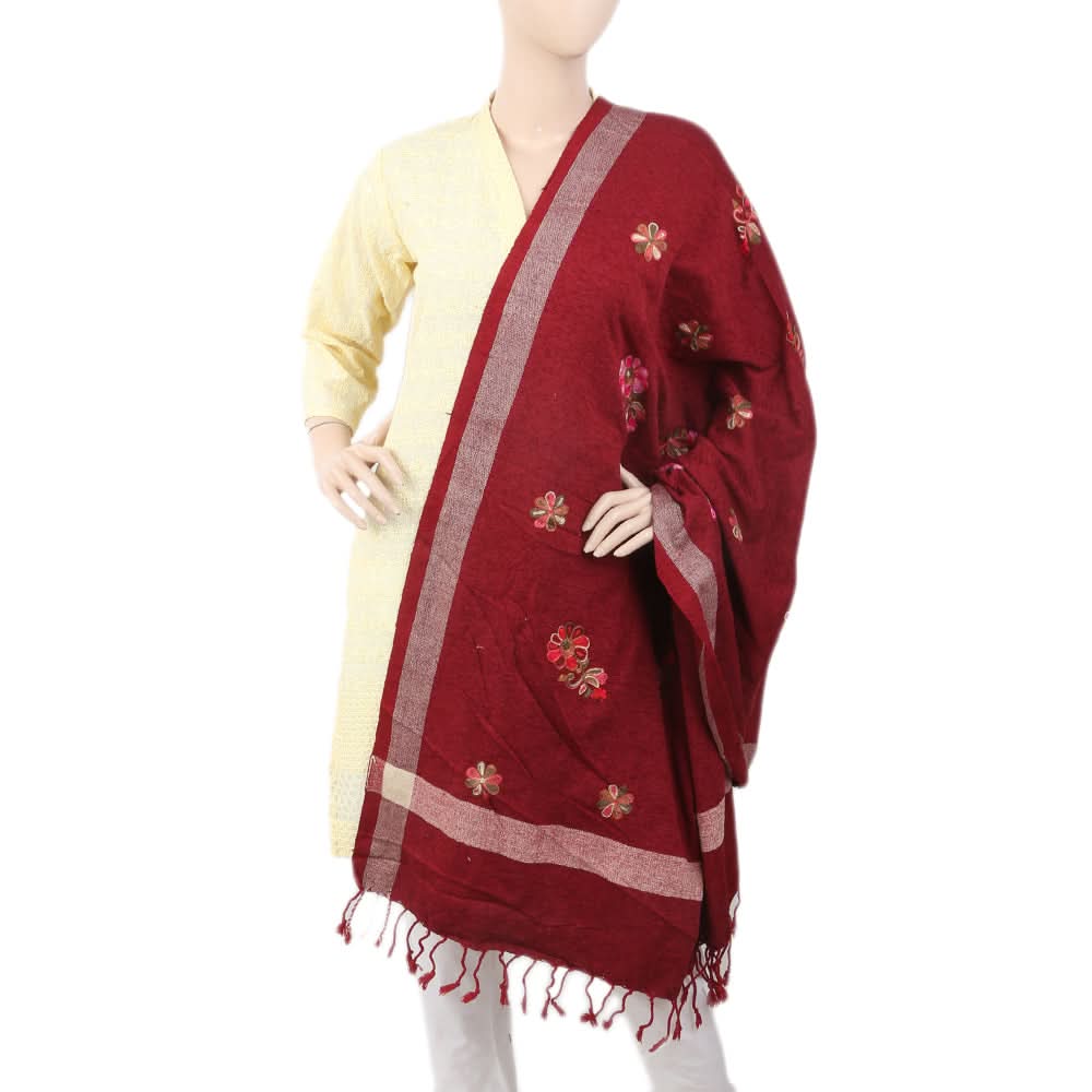 Women's Velvet Shawl - Maroon, Women, Shawls And Scarves, Chase Value, Chase Value