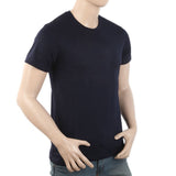 Men's Round Neck Half Sleeves T-Shirt - Navy Blue, Men, T-Shirts And Polos, Chase Value, Chase Value