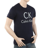 Men's Round Neck Half Sleeves T-Shirt - Navy Blue, Men, T-Shirts And Polos, Chase Value, Chase Value