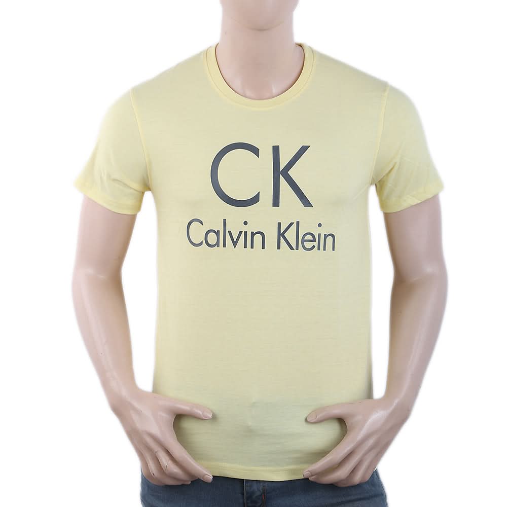 Men's Round Neck Half Sleeves T-Shirt - Yellow, Men, T-Shirts And Polos, Chase Value, Chase Value