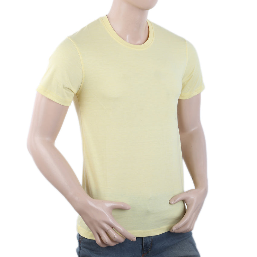 Men's Round Neck Half Sleeves T-Shirt - Yellow, Men, T-Shirts And Polos, Chase Value, Chase Value