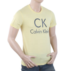 Men's Round Neck Half Sleeves T-Shirt - Yellow, Men, T-Shirts And Polos, Chase Value, Chase Value