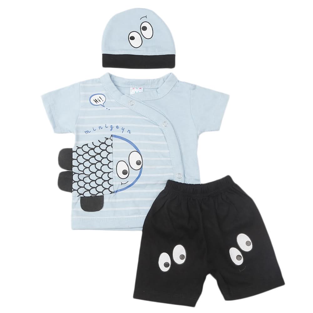 Newborn Boys Half Sleeves Suit - Blue, Kids, New Born Boys Sets And Suits, Chase Value, Chase Value