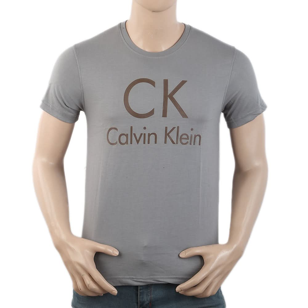 Men's Round Neck Half Sleeves T-Shirt - Grey, Men, T-Shirts And Polos, Chase Value, Chase Value