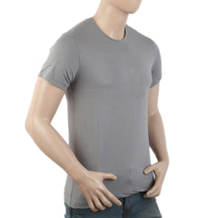 Men's Round Neck Half Sleeves T-Shirt - Grey, Men, T-Shirts And Polos, Chase Value, Chase Value
